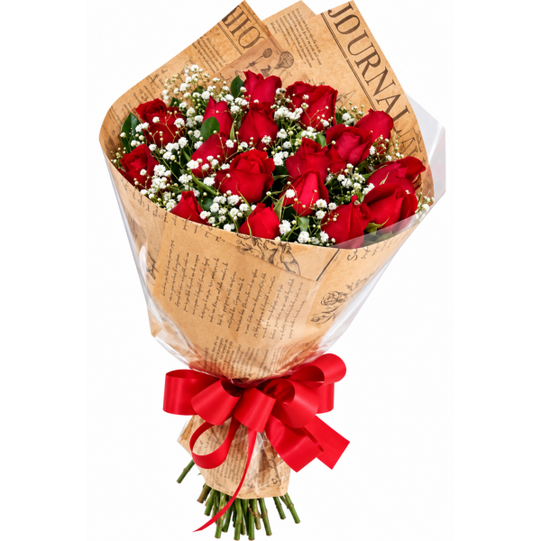 Buquê Clássico 16 Mini Botões de Rosas